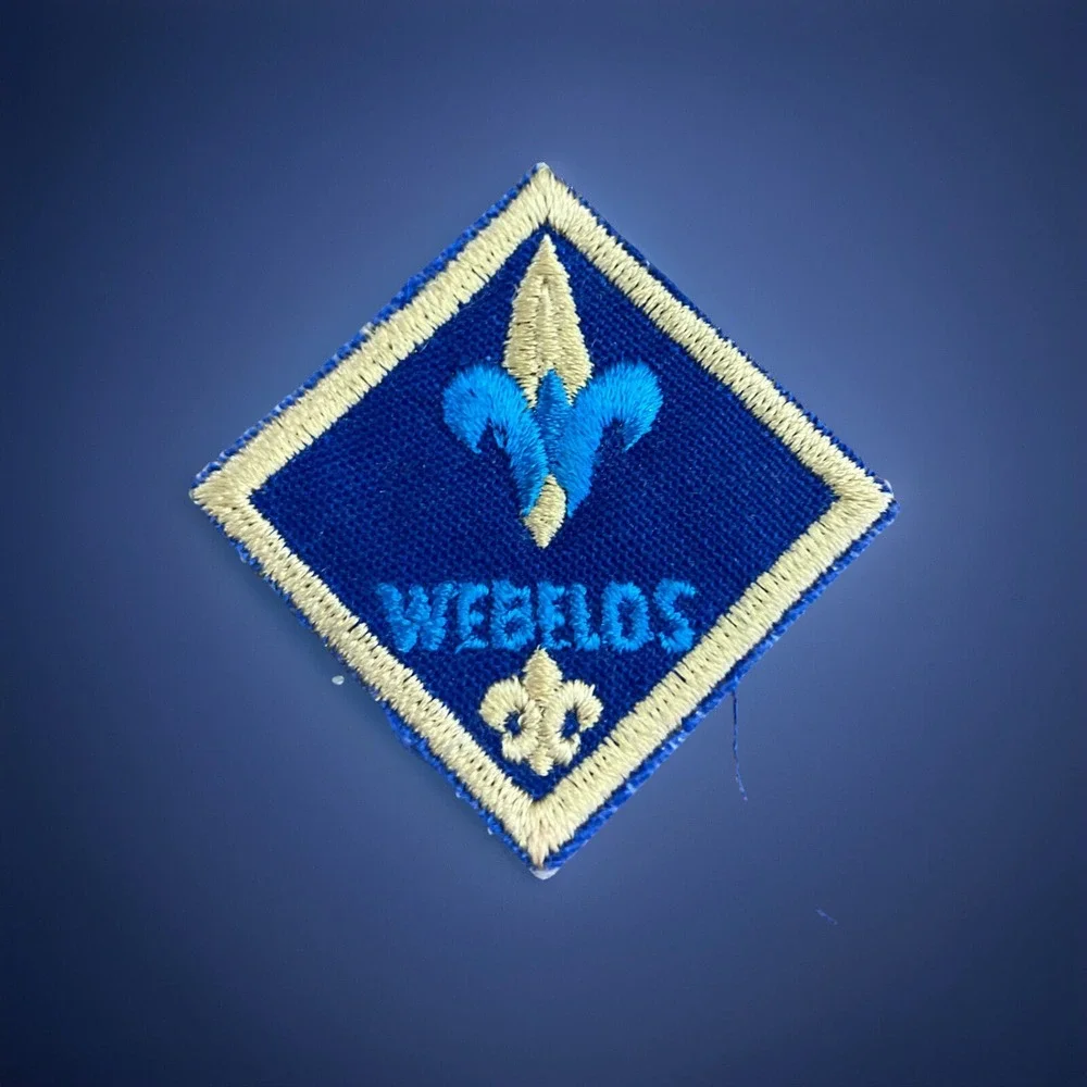 Cub Scout Webelos Rank Award gauze plastic back used BSA Position Patch